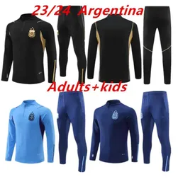 3 Star Argentina Tracksuit 축구 유니폼 2023 2024 홈 어웨이 재킷 축구 셔츠 메시스 디 마리아 디발라 데 폴 마라 도나 남자 아이들 훈련복 트레일트 키트 키트