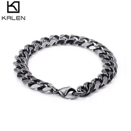 Retro 316 Edelstahl Gebürstet Link Kette Armbänder Für Männer Biker Matte Hand Kette Handgelenk Wrap Armbänder Günstige Jewelry294Y