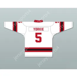 Aangepaste WITTE YORKIE 5 LETTERKENNY IERSE ALTERNATIEVE HOCKEY JERSEY NIEUWE Top gestikt S-M-L-XL-XXL-3XL-4XL-5XL-6XL