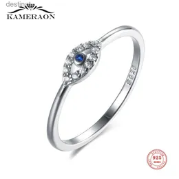 Solitaire Ring Kameraon Evil Eye Rings 925 Sterling Silver Gift for Women Good Luck Blue Stone CZ Luxury Brand Ring Turkey Party Fine JewelryL231220
