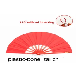 Martial Arts Plastic Bone Tai Chi Fan Kung Fu Senior Taiji Chinese Art gör ett högt skarpt brus när det öppnas7951993 Drop Delivery Sport DHP0G