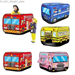 Leksakstält Barntält Popup Spela Tält Toy Outdoor Foldble Playhouse Fire Truck Police Car Ice Car Kids Game House Bus inomhus Q231220