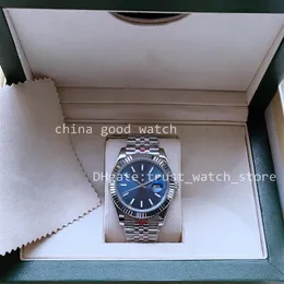 Super orologio quadrante blu movimento automatico da uomo orologio da 41 mm orologi classici di fabbrica acciaio inossidabile 904L nuovo cinturino giubilare polsowatc3025