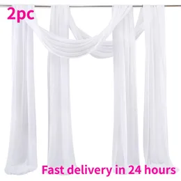 2pc Wedding Arch Drape Chiffon Fabric Draping Curtain Drapery Birthday Party Supplies Ceremony Reception Hanging Wall Decoration 231220