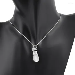Pendant Necklaces Garilina Trendy Austrian Crystal Silver Color Orchid Necklace Wedding Anniversary Gift For Women AP2132