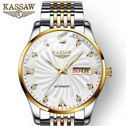 Schweiz Mechanical Watch Men handled safir kassaw vattentäta klockor manlig relogio maskulin armbandsur265e