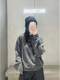 WE112023 Autumn New Thorn Colorful Letter Print Wash Loose Nostalgic Hoodie Hoodie