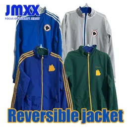 JMXX 23-24 AS Roma Special Soccer Reversible Jacket Jerseys Herr Jersey Man Football 2023 2024 Windbreaker Long Sleeped Overcoat Fan Version