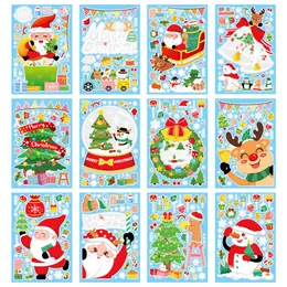 Yükseltme Noel Pencere Sticker Ev için Mutlu Noel Süslemeleri 2022 Noel Navidad Hediyeler Noel Süs Yeni Yıl 2023