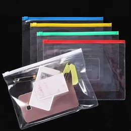 9pcs حقيبة ملفات ملفات شفافة طالب بلاستيكي A4 A5 A6 A6 المستندات