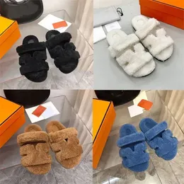 Luxury slippers designer chypre sandals women's wool slippers shearling sandals cloth slippers fluffy shearling luxury trendy chypre slippers