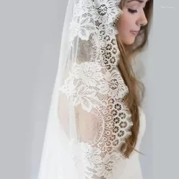 Bridal Veils White/Ivory Wedding Veil 3m Long Comb Lace Mantilla Cathedral Accessories
