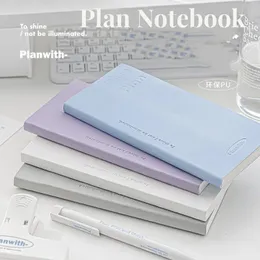 80pcs planner notebook journals High Quality pu cover Thickened notebooks office school japanese stationery supplies sticky note 231220