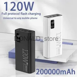 Banki zasilania telefonu komórkowego 200000 mAh Power Bank 120W Super Szybkie ładowanie 100% wystarczająca pojemność przenośna ładowarka na iPhone'a Xiaomi Huawei J231220