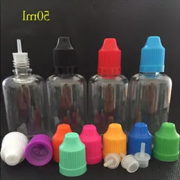 Plastikflasche 5 ml 10 ml 15 ml 20 ml 30 ml 50 ml PET-Tropfflaschen mit kindersicheren Kappen Dünne Spitzen E-Flüssigkeitsdampfflaschen Ttmxn