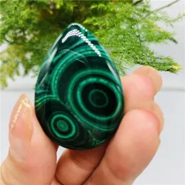 Dekoracyjne figurki naturalny Malachite Teardrop kształt wisiorek kwarc kryształy lecznicze kamieniem kamień energii reiki biżuteria tworząca pokój domowy