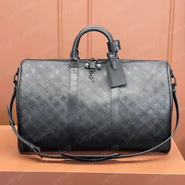 Duffle Bag Designer Bag Classic 50 см. Багаж для мужчин настоящий кожаный высокий качество сумки для плеч мужские женские сумочки с большой емкостью.