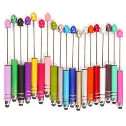 30pcs DIY Touch Screen Beaded Ball Pen Creative Beadable Ballpoint Pens Cute Stationery for Writing School Office Supplies 231220