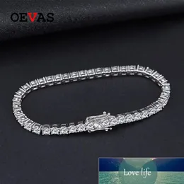 Oevas 100% 925 Sterling Silver Created Moissanite Gemstone Bangle Charm Wedding Armband Fina smycken Hela Drop Fact212x