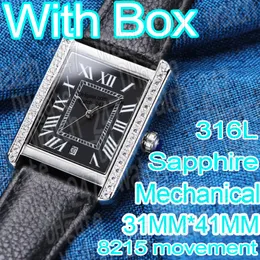 Luxury Automatisk designerklockor för män Datum Mechanical Watch Diamonds 8215 Movement Watches Sapphire 316l Rostfritt stål Vattentät superclone Menwatch