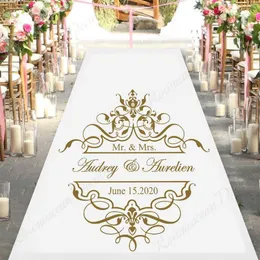 Personalizzato Sposa Sposo Nome e data Matrimonio Pista da ballo Decalcomanie Vinile Decorazione festa di nozze Centro dell'adesivo da pavimento 4496 X02480