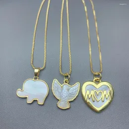 Anhänger Halsketten Mode Sea Shell Frieden Halskette Weibliche Perlmutt Tier Elefant Herz Hals Für Frauen Schmuck Geschenk