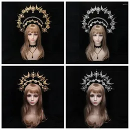 Parti Malzemeleri Lolita Halo Crown Head Band Barok Vintage Gotik Başlık Kadın Kızlar Bakire Mary Tiaras Kafa Giyim Aksesuarları