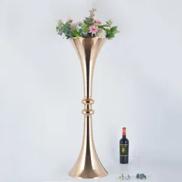 10 STKS Gouden Bloemenvaas 39 Inch Bruiloft Centerpieces Bloemen Stand Event Party Road Lead Home Decoratie