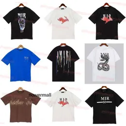 Yaz Amari Amirl Brand Amirlies Am t-shirts amis imiri amiiri y Erkek Kadınlar Kum Lüks Tasarımcı ve Moda Kısa Kollu Sıvı T-Shirt Mektup Baskı Tees Beyaz YKG4