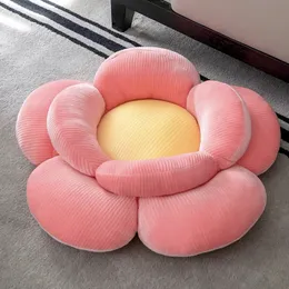 Colorato doppio strato a forma di fiore peluche cuscino farcito girasole sedia sedile tappetino divano arredamento cuscino pet gatto nido 231220