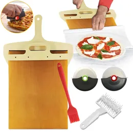 Cooking Utensils Sliding Pizza Peel Pala Scorrevole Transfer Shovel NonStick with Handle Baking Supplies 4555cm 231219