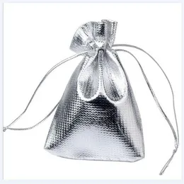 100st Sil Silver Color Smycken Förpackning Display påsar Väskor för kvinnor DIY Fashion Gift Craft W35178A