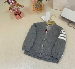 Nova criança cardigan único breasted inverno pelúcia quente camisola do bebê tamanho 73-110 designer de malha infantil jaqueta dec10