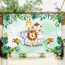 Fondale Fotografico Per Baby Shower Con Animali Cartoon - Telo 2.1x1.5 M In Vinile Sottile, Per Compleanni E Feste Di Bambini - 5