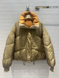 Milan Runway's Women's Down Parkas 2023 Nowy stojak zimowy marka długich rękawów w tym samym stylu płaszcze damskie kurtki 1220-8