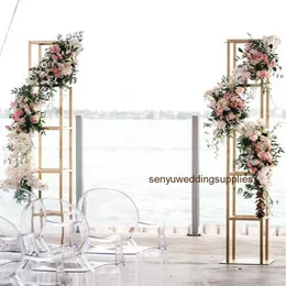 Suporte apenas piso dourado de metal, arco de flor alto, peças centrais para decoração de casamento, arranjo floral, suporte para palco de casamento 263x