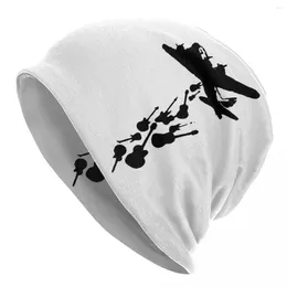 Baskenmützen Sechssaitiges Instrument Herbst Frühling Hüte Tropfengitarre Dünner Hut Motorhaube Hipster Skullies Beanies Caps Männer Frauen Ohrenschützer