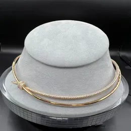 Mode Luxus Halskette Designer Schmuck große Kont Form Ketten Halsketten für Frauen Party Rose Gold Platin lange Kette Diamanten je268c
