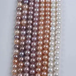 Ketten Verkauf 10-12mm Süßwasser Perle Natürliche Weiß Rosa Lila Farbe Runde Edison Lose Perlen String Strang für Schmuck Machen