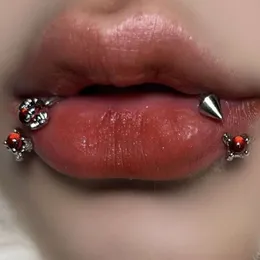 Instagram Transparent Niche Demon Side Horseshoe Ring, Lip Nail, Spicy Girl Puncture Accessory, Titanium Steel Anti Allergy