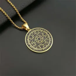 Supernatural Star of David Zodiac Sign Constellation Necklace Pendant Golden Color 14k Yellow Gold Round Jewelry Birthday Present