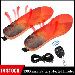 Accessoires de pièces de chaussures Batterie 3300mAh Semelle intérieure chauffante électrique Chauffe-pieds Mise à niveau Smart Remote Shoe-pad Cuttable Shoe-pads pour femmes ski hommes pêche 231219