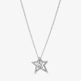 100% argento sterling 925 pavimenta asimmetrico stella collier collana moda donna fidanzamento matrimonio accessori gioielli per Gift311F