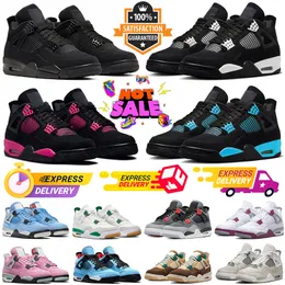 Pink Thunder 4 Basketball Shoes Men Women Jumpman 4S Black Cat Moments Frozen Moments Pine Green Infrared Militar