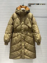 Milan runway feminino para baixo parkas 2023 novo inverno com capuz manga longa marca mesmo estilo casacos jaquetas de grife feminino 1220-12