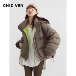 Women's Down Parkas CHIC VEN Women Down Coats Casual Product Hooded Down Jacket Short Female Bread Jacket for Women Autumn Winter 231219