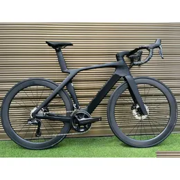 Bicicletas DIY SLR 9 Carbon Road Fl Bicicleta Brilhante com R7170 Di2 Groupset 50mm Wheelset Drop Delivery Esportes Ao Ar Livre Ciclismo Dhsgi