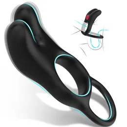 Kyskhetsenheter vibrerande kukring par sex leksaker för män penis klitoral vibrator med 10 vibrationslägen tyst leksaksvibratorer 231219