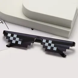 Okulary przeciwsłoneczne mężczyźni marka bankiety zbiórki przyjęcia okulary vintage mody mozaiki 8 bitów mlg pikselowane słońce