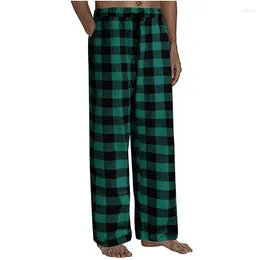 Mäns sömnkläder Bomullsbyxor Byxor Plaid Sticked Sleep Pants Man Pyjama Bottoms Kort för Man Pijama Hombre Loungewear